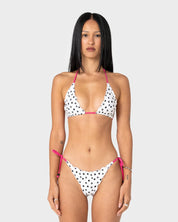 RUSTY MISS DOT TRI BIKINI TOP – CREAM / BLACK R DOT