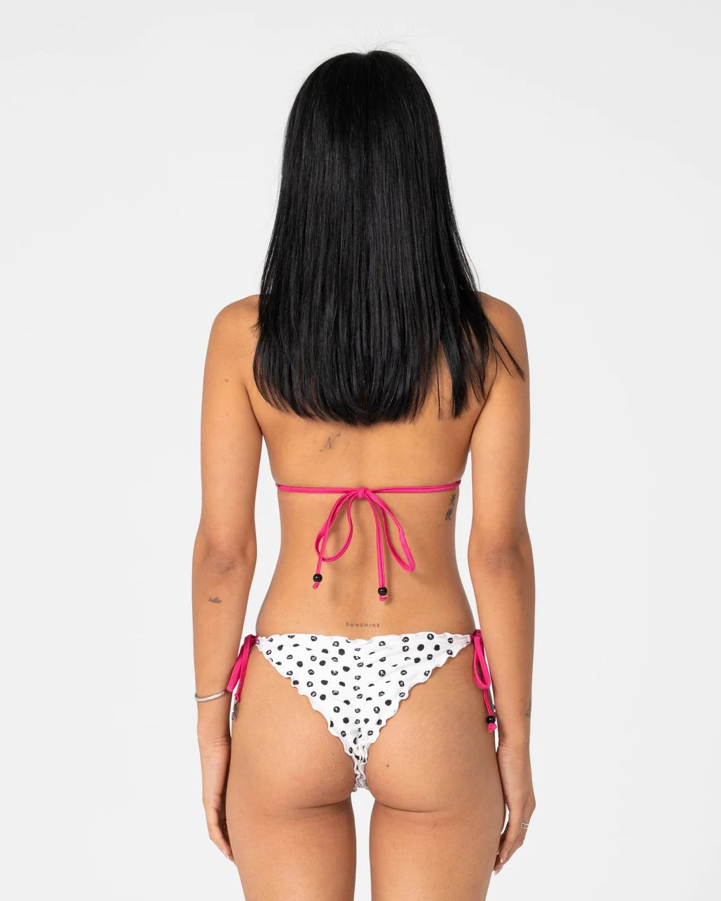 RUSTY MISS DOT TRI BIKINI TOP – CREAM / BLACK R DOT