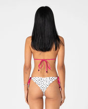 RUSTY MISS DOT TRI BIKINI TOP – CREAM / BLACK R DOT