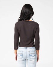 RUSTY MISS WOODS KEYHOLE SHIRT – WOMENS – JAVA