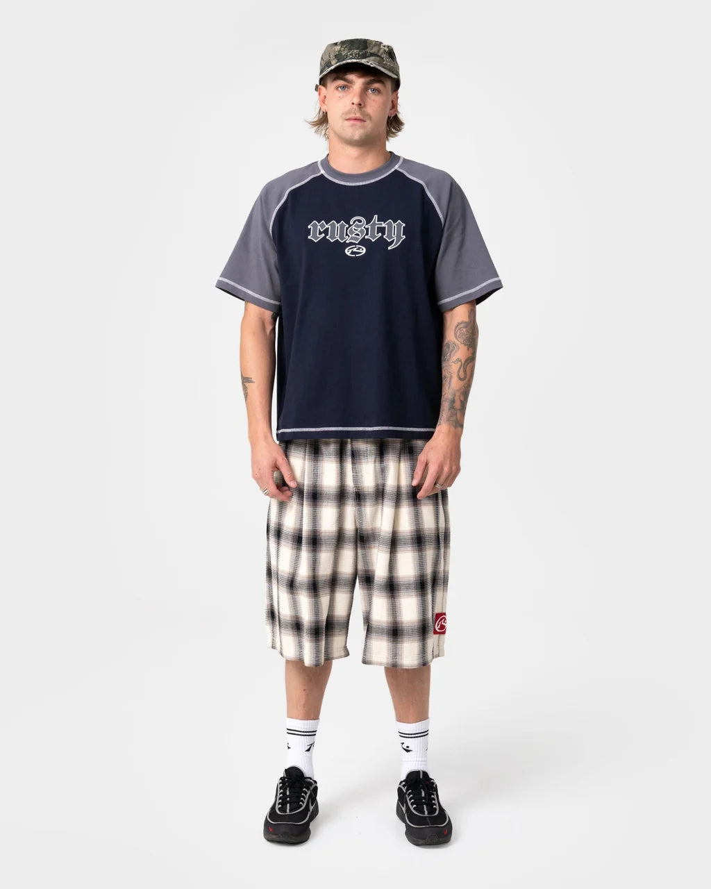 RUSTY MISTA CHECKYA BAGGY SHORT – PINECONE