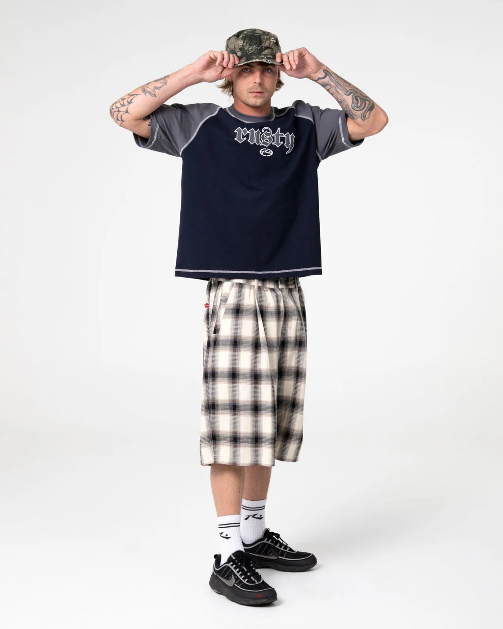 RUSTY MISTA CHECKYA BAGGY SHORT – PINECONE