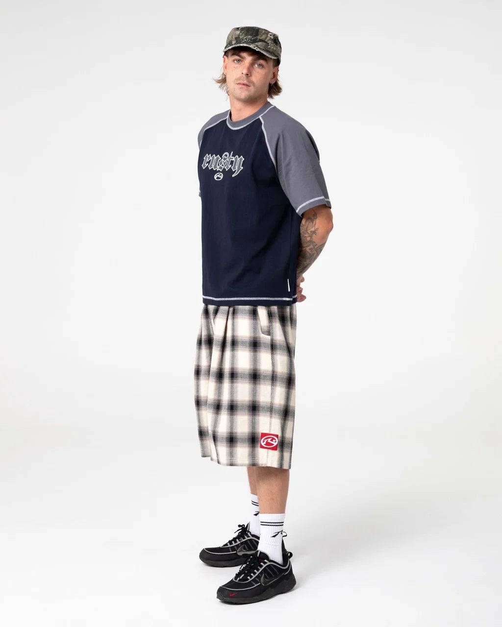 RUSTY MISTA CHECKYA BAGGY SHORT – PINECONE