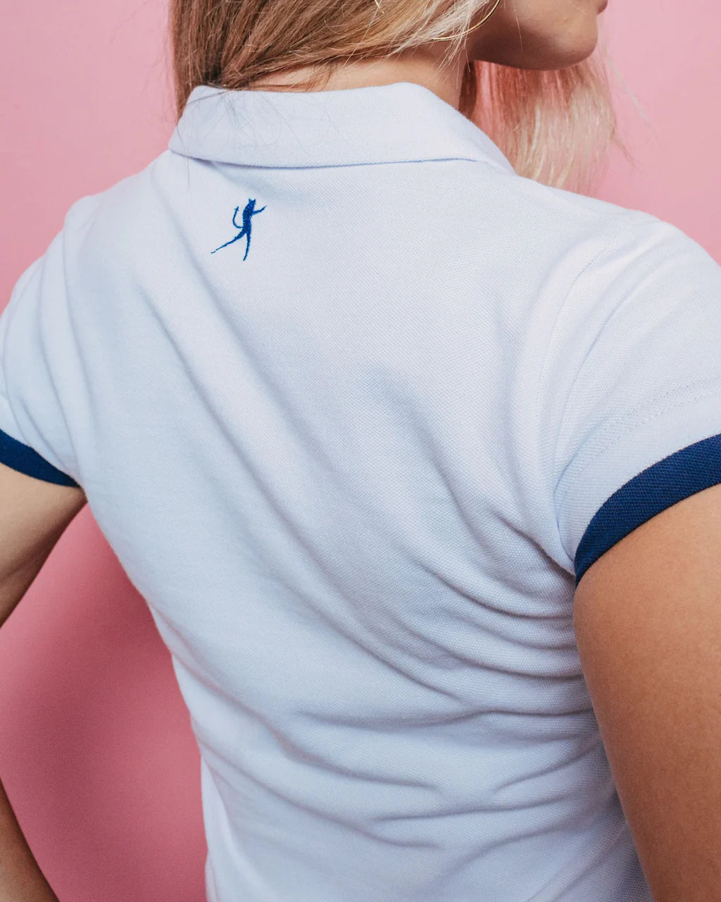 RUSTY MOCK LAYER POLO MINI TEE – WOMENS RETRO COLLARED CROP TOP WHITE