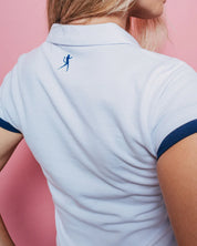 RUSTY MOCK LAYER POLO MINI TEE – WOMENS RETRO COLLARED CROP TOP WHITE