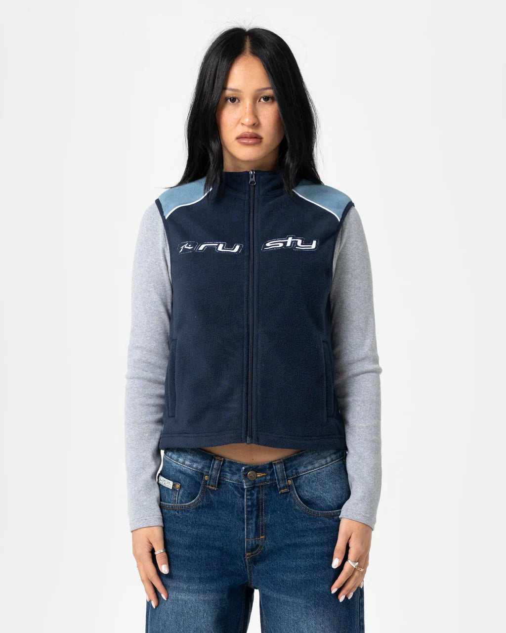 RUSTY MR COOL POLAR FLEECE VEST – ATLANTIC BLUE