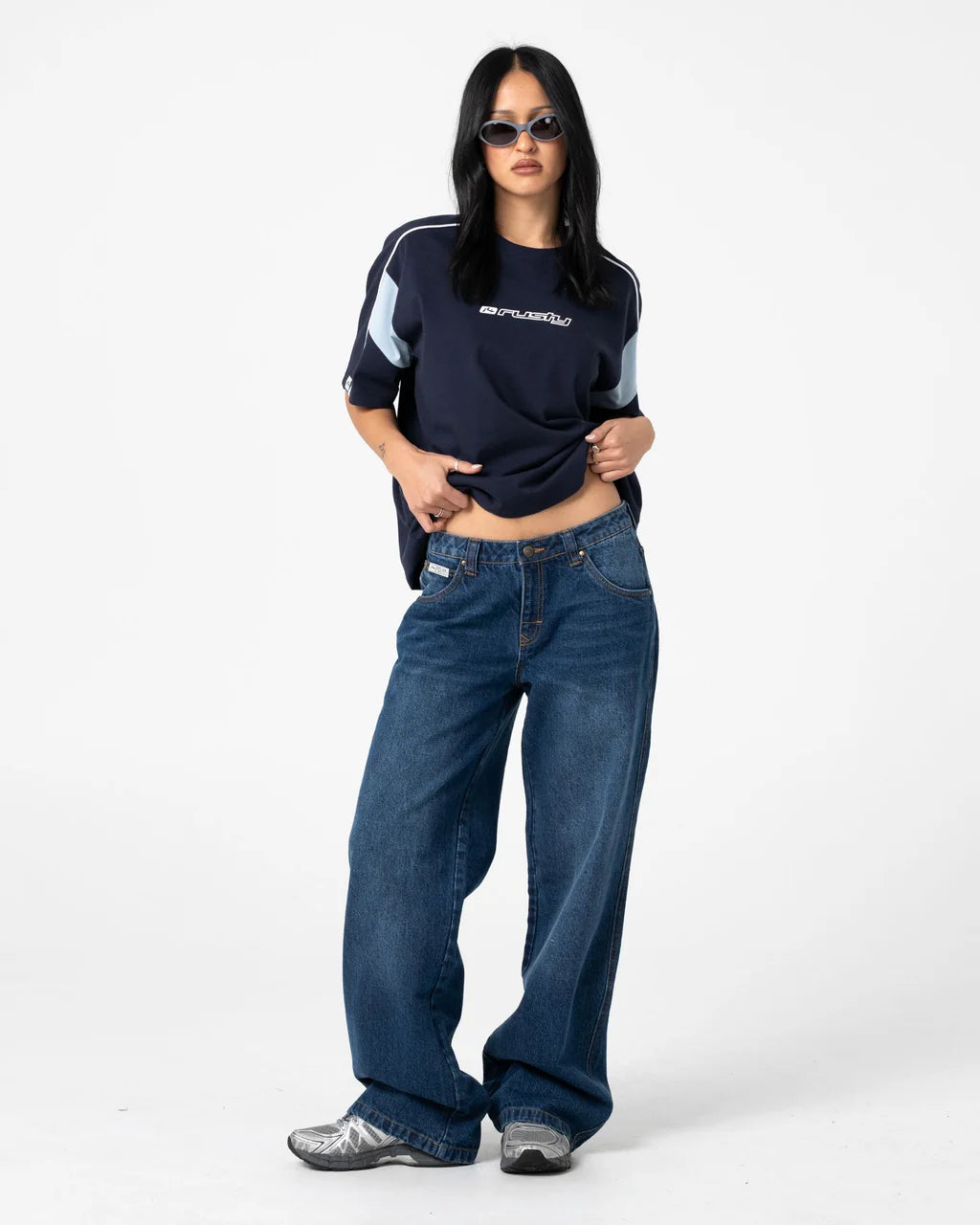 RUSTY NEW BREAK 220 OVERSIZED TEE – NAVY BLUE