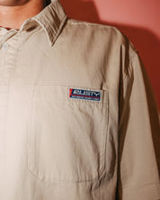 RUSTY NORTHPOINT SHORT SLEEVE SHIRT – MENS LINEN BLEND BUTTON SHIRT OATMEAL