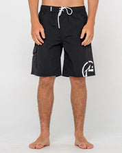 RUSTY PEEK SHOW 21" BOARDSHORT – MENS PERFORMANCE SURF SHORT QUICK DRY BLACK