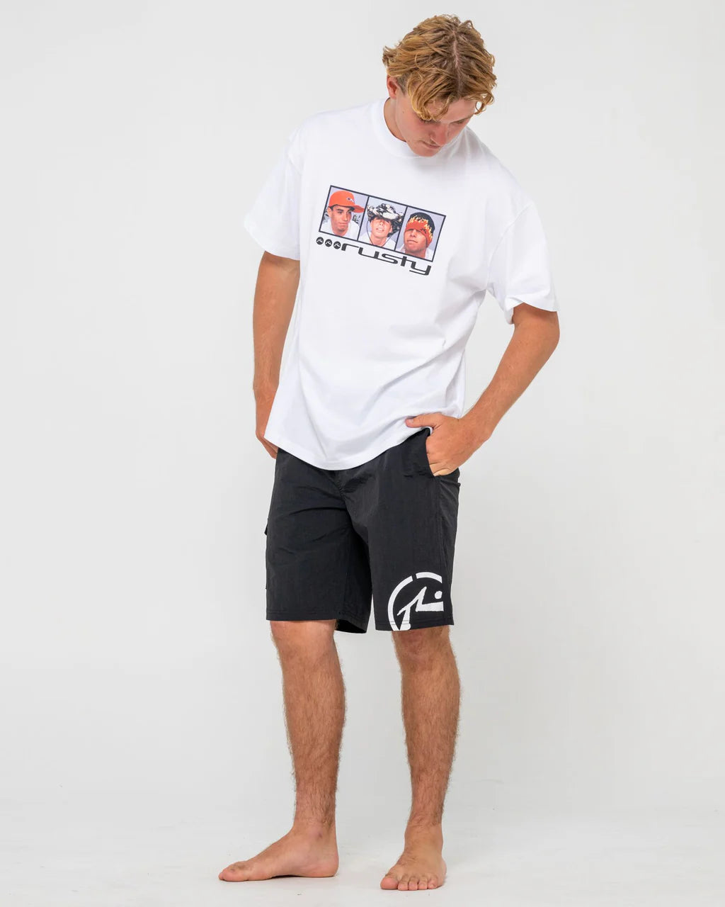 RUSTY PEEK SHOW 21" BOARDSHORT – MENS PERFORMANCE SURF SHORT QUICK DRY BLACK