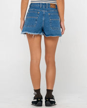 PENNY KICK FLARE DENIM SHORT