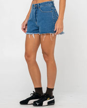 PENNY KICK FLARE DENIM SHORT