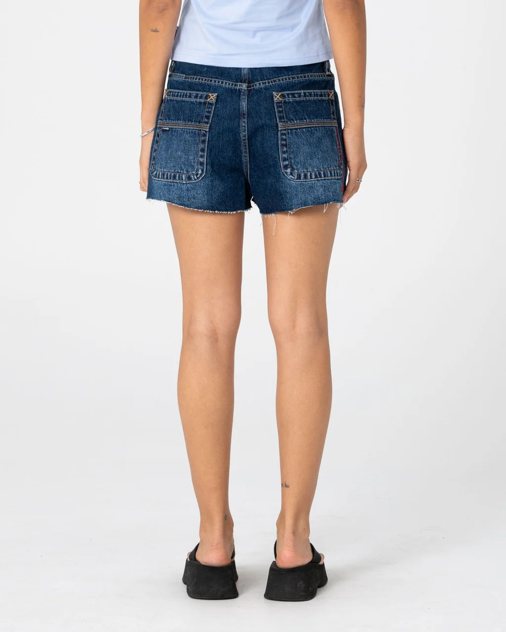 RUSTY PENNY KICK FLARE DENIM SHORT – WALK OF SHAME