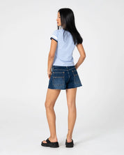 RUSTY PENNY KICK FLARE DENIM SHORT – WALK OF SHAME