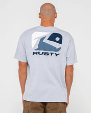 RUSTY PHENOM GRAPHIC TEE – MENS COTTON SURF STREET LOGO T-SHIRT SMOKE BLUE