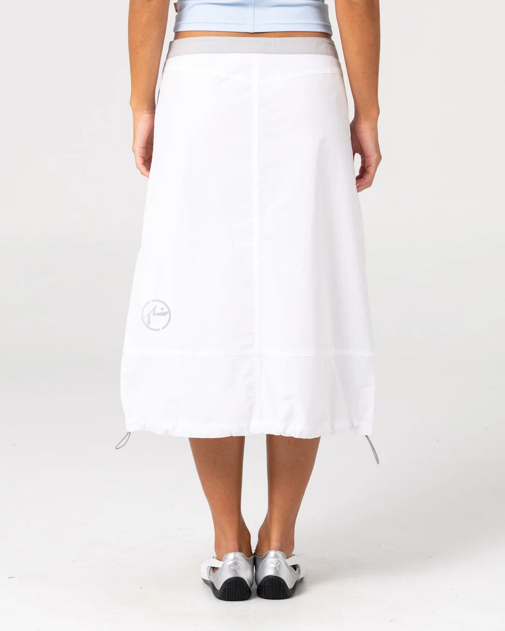 PLAYER LOW RISE MIDI SKIRT