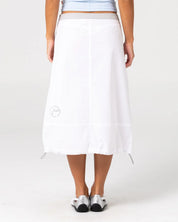 PLAYER LOW RISE MIDI SKIRT