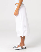 PLAYER LOW RISE MIDI SKIRT