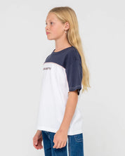 RUSTY POLAR OPS OVERSIZED TEE GIRLS CASUAL STREET STYLE – WHITE / NAVY