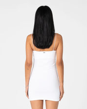 RUSTY RACER FITTED MINI DRESS – WHITE