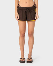 RUSTY RAG STRIPE MESH BOOTY SHORT – JAVA / AMBER