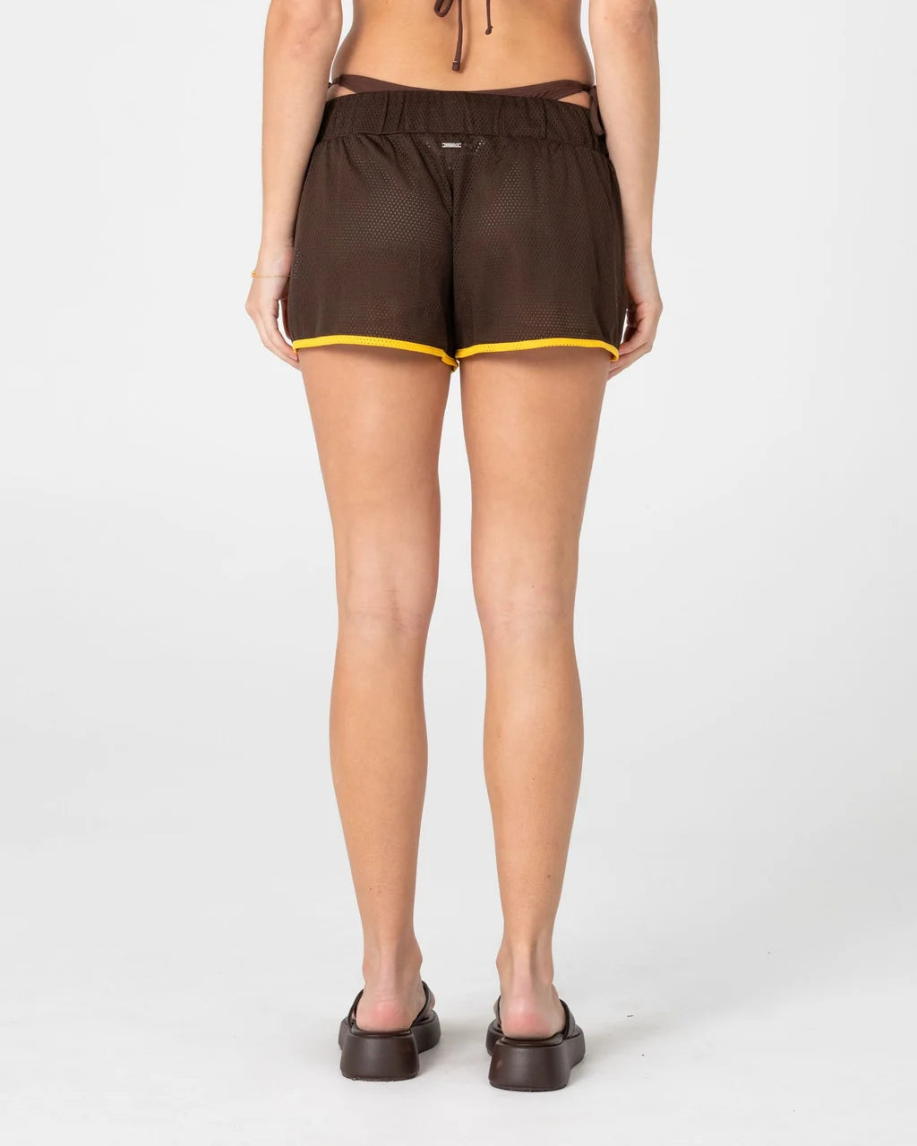 RUSTY RAG STRIPE MESH BOOTY SHORT – JAVA / AMBER