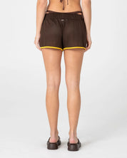 RUSTY RAG STRIPE MESH BOOTY SHORT – JAVA / AMBER