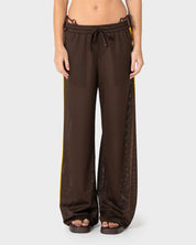 RUSTY RAG STRIPE WIDE LEG MESH PANT – JAVA / AMBER