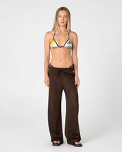 RUSTY RAG STRIPE WIDE LEG MESH PANT – JAVA / AMBER