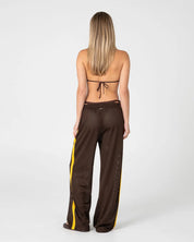 RUSTY RAG STRIPE WIDE LEG MESH PANT – JAVA / AMBER