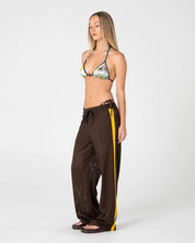 RUSTY RAG STRIPE WIDE LEG MESH PANT – JAVA / AMBER