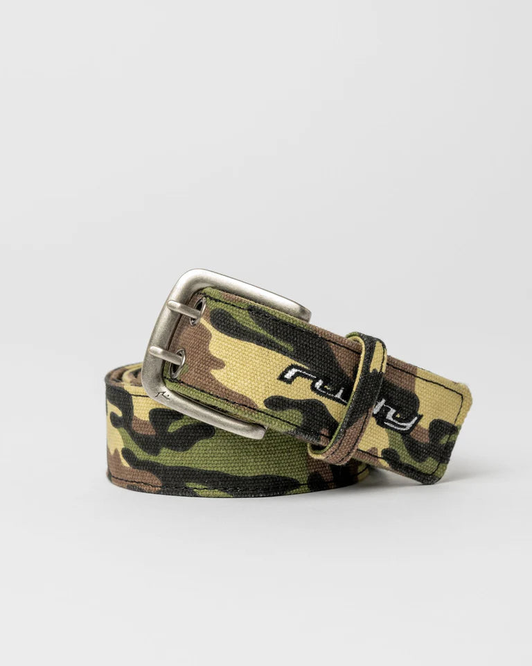 RUSTY RAID CAMO CANVAS BELT ADJUSTABLE STREETWEAR ACCESSORY – CAMO