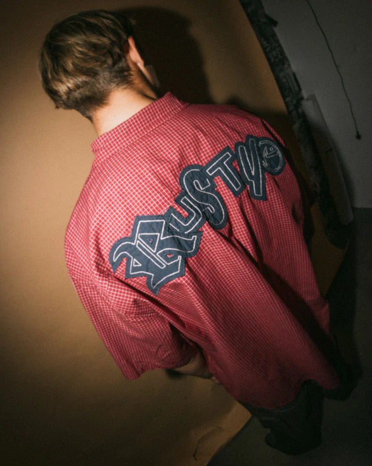 RUSTY RANSOM CHECK SHIRT MENS LONG SLEEVE CASUAL BUTTON UP – BURGUNDY