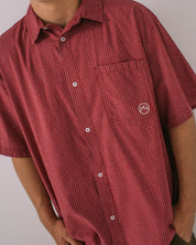 RUSTY RANSOM CHECK SHIRT MENS LONG SLEEVE CASUAL BUTTON UP – BURGUNDY