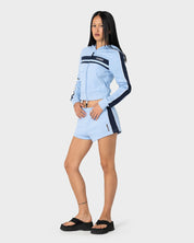 RUSTY RETRO LINES MINI FLEECE SHORT – RETRO BLUE