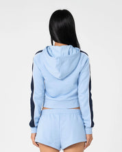 RUSTY RETRO LINES ZIP THROUGH FLEECE HOODIE – RETRO BLUE