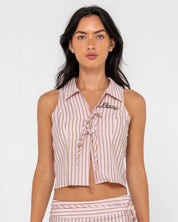 RHYSAND STRIPE TIE TOP