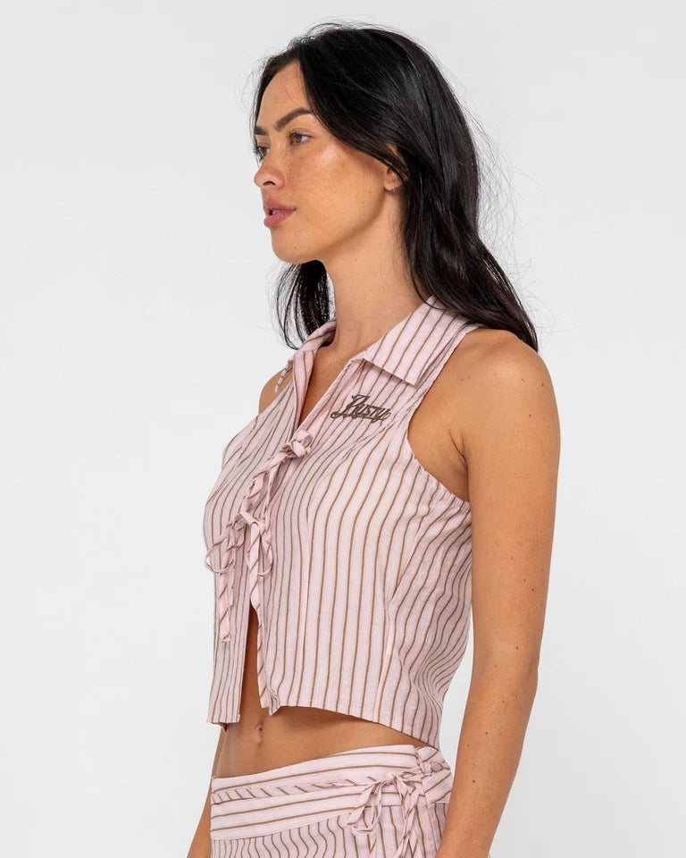 RHYSAND STRIPE TIE TOP