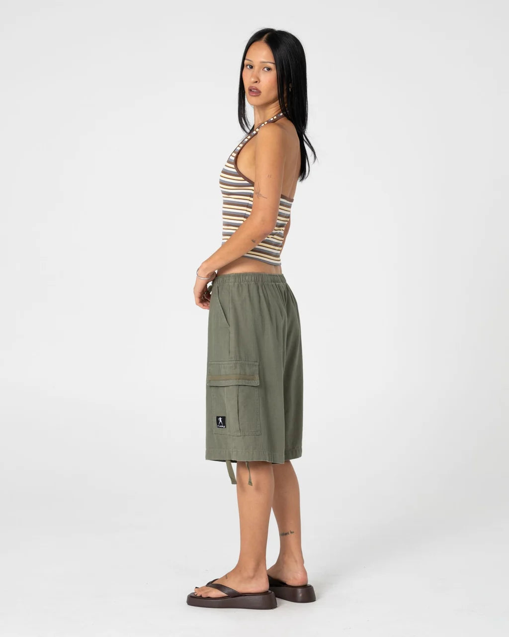 RUSTY RIVER LOW RISE BAGGY CARGO SHORT – SHADOW ARMY