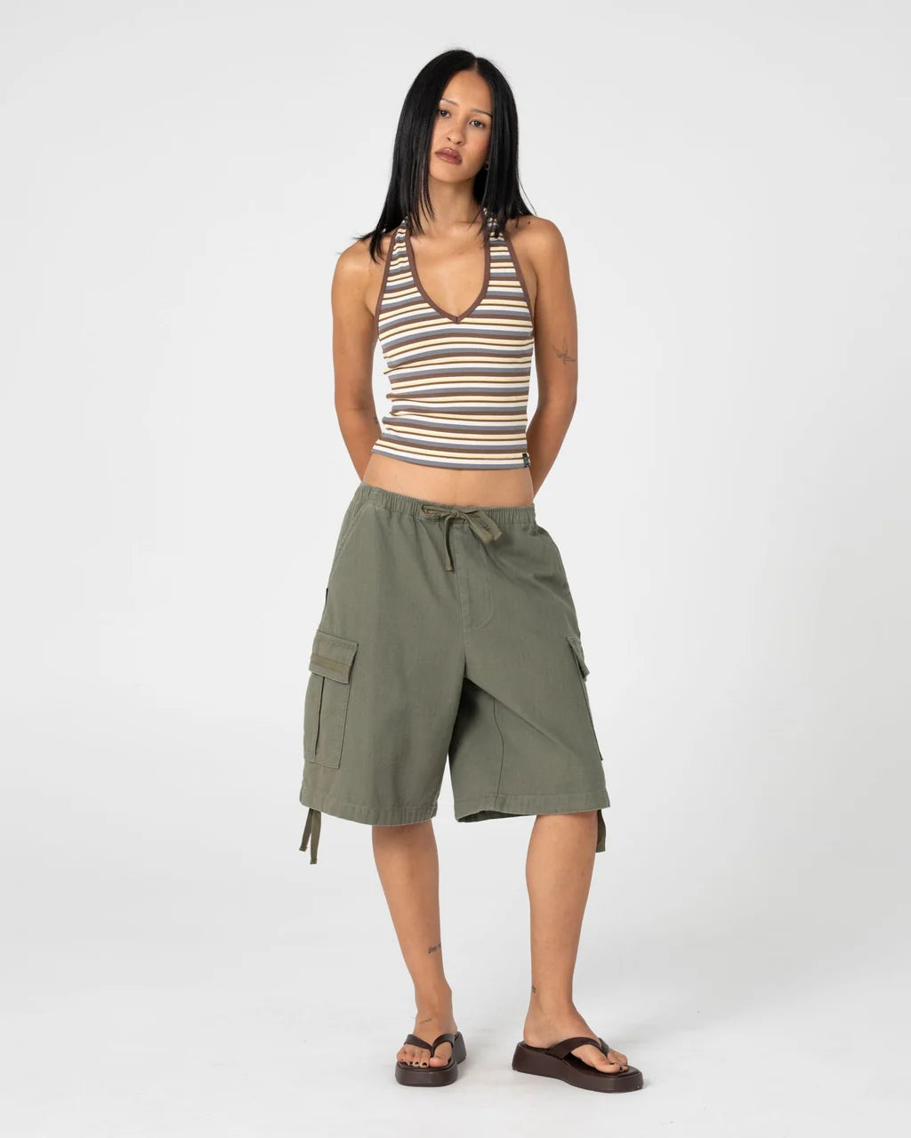 RUSTY RIVER LOW RISE BAGGY CARGO SHORT – SHADOW ARMY