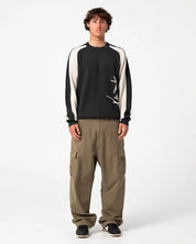 RUSTY ROLL SAFE BOXY CREW NECK KNIT – BLACK MARLE