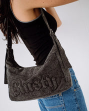 RUSTY ROXANNE DENIM SHOULDER BAG WOMENS Y2K STREET ACCESSORY – WASHED BLACK