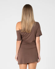 RUSTY SALLY SLOUCH OFF SHOULDER DRESS – PINECONE