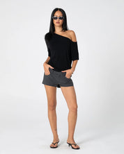 RUSTY SALLY SLOUCH OFF SHOULDER TEE – BLACK