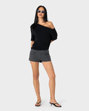 RUSTY SALLY SLOUCH OFF SHOULDER TEE – BLACK