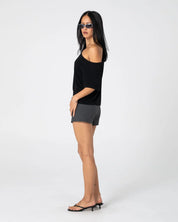 RUSTY SALLY SLOUCH OFF SHOULDER TEE – BLACK