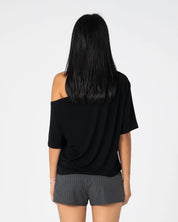 RUSTY SALLY SLOUCH OFF SHOULDER TEE – BLACK