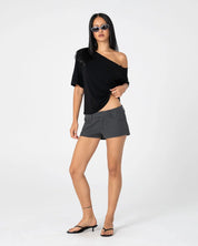 RUSTY SALLY SLOUCH OFF SHOULDER TEE – BLACK
