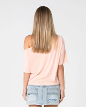 RUSTY SALLY SLOUCH OFF SHOULDER TEE – PEACH PINK