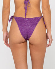 RUSTY SHIMMY SIDE TIE MIDI BIKINI BOTTOM – WOMENS MID COVERAGE GRAPE